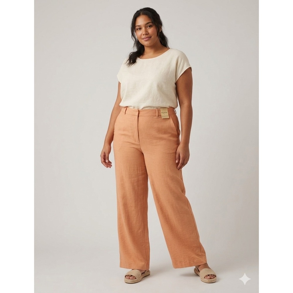 Ophelia Roe Soft Drape Pants Womens SZ Large Ginger‎ Orange NWT